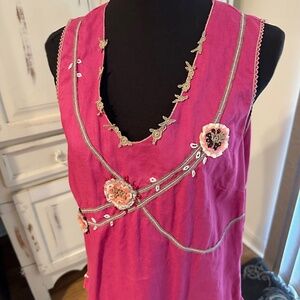 ANTHROPOLOGIE💖Embellished Linen Top